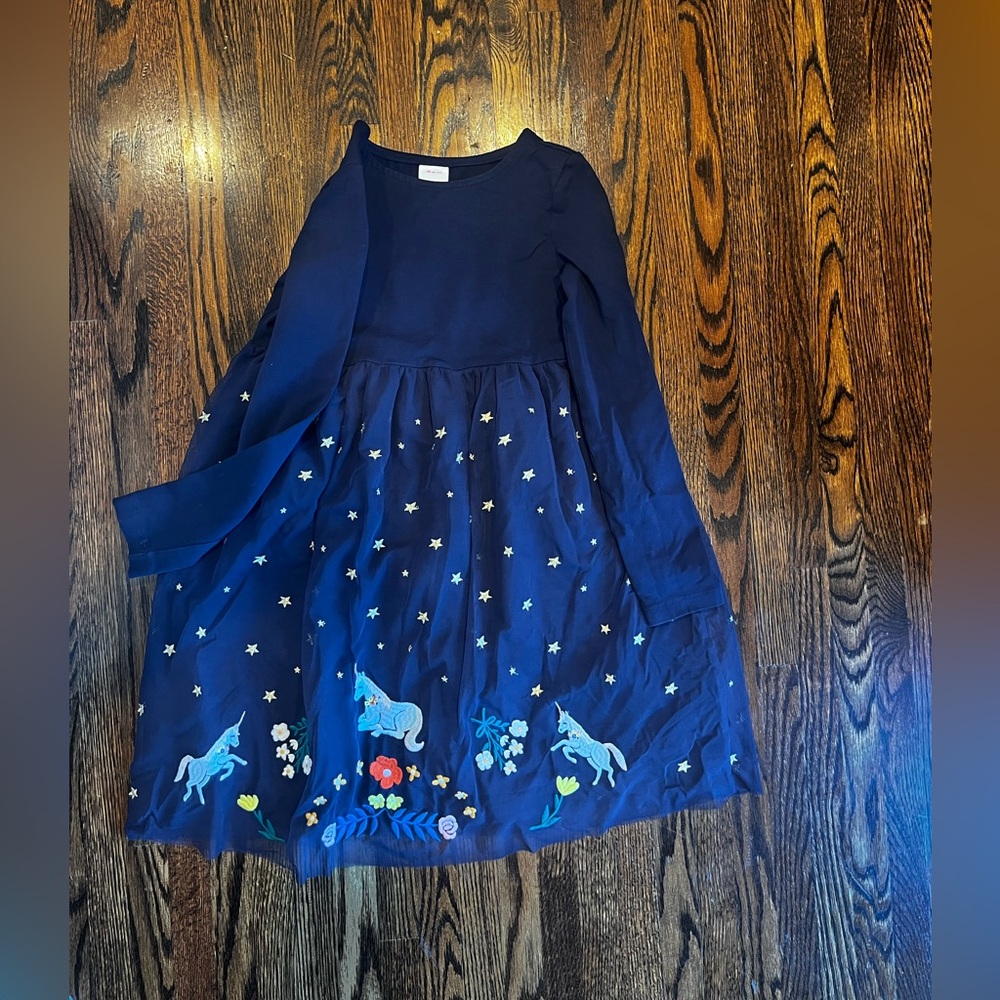 Like new Hanna Andersson dress. Size 8. Tulle skirt with embroidery.